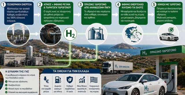 Γεωθερμία και ηλεκτροκίνηση με υδρογόνο σε όλη την Ελλάδα